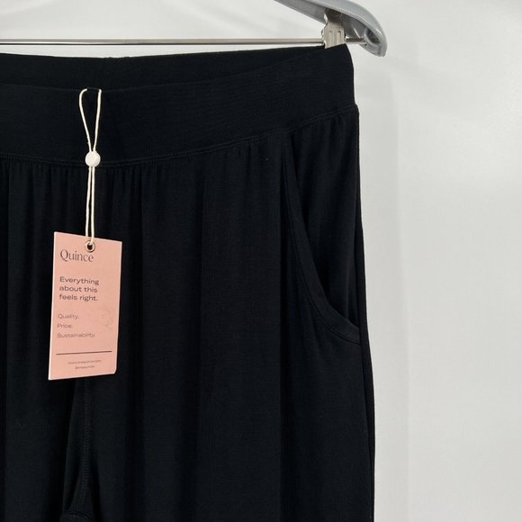Quince Women’s Black Modal Jersey Lounge Jogger Pants sz XL NWT 7/8 Length - Picture 3 of 5